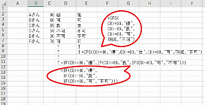 Excel If 関数と Ifs 関数 Seeck Jp サポート